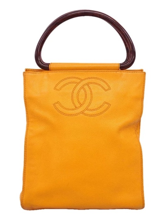 CHANEL Handbags - Authentic CHANEL tortoise mustard caviar leather mini satchel tote